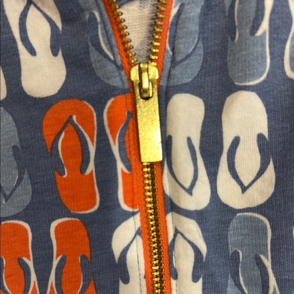 Crown & Ivy Blue Flip-Flop Print Quarter Zip Pullover Sweatshirt Size Large - Picture 7 of 12